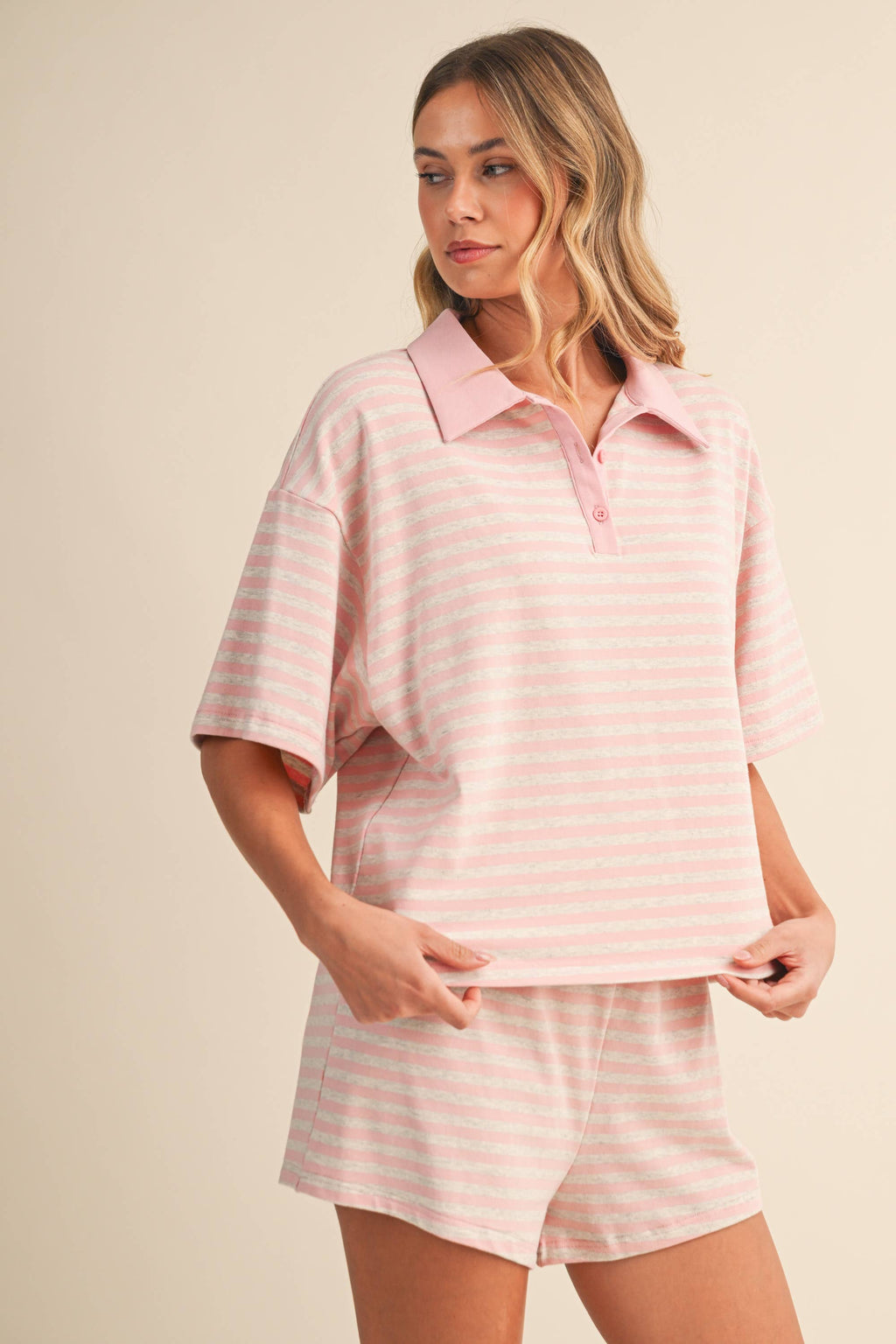 Striped shorts set