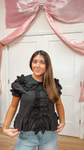 Black Ruffle Top