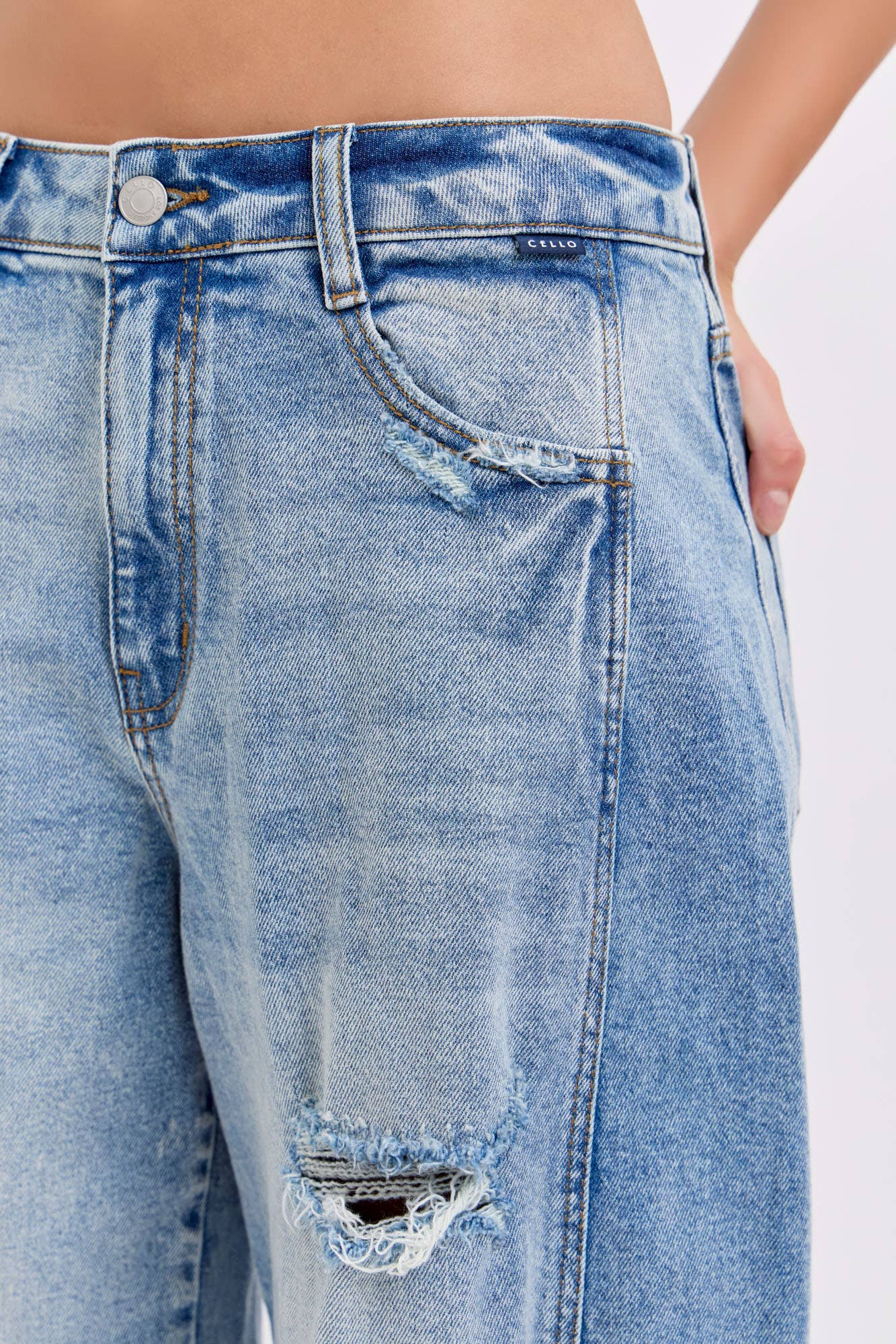Dark Wash Barrel Jeans