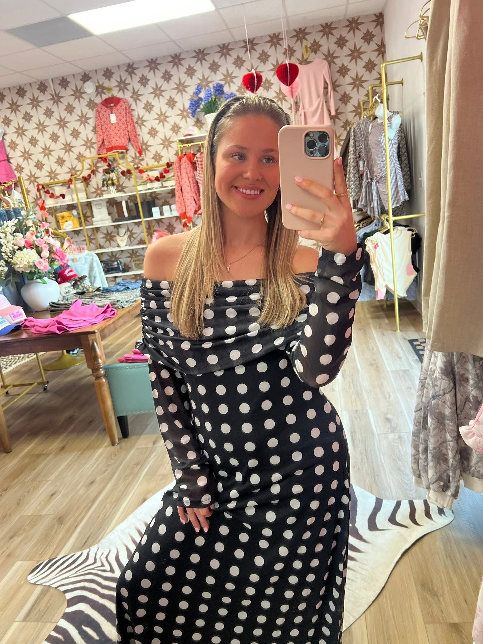 Black Polka Dot Maxi Dress