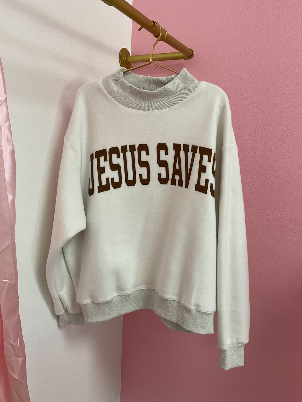 Jesus Saves Reversible Mock Neck