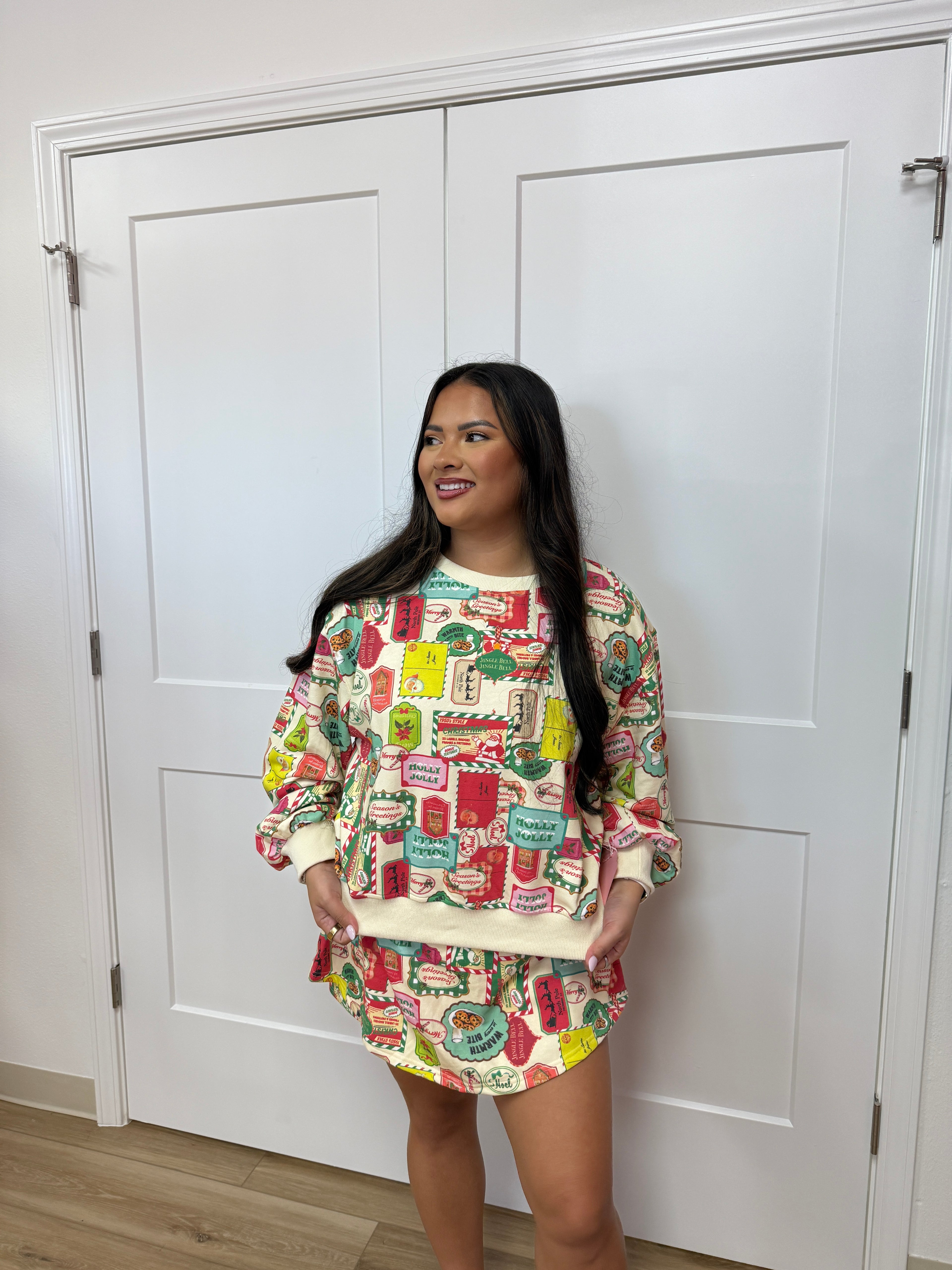 Christmas tag skort set