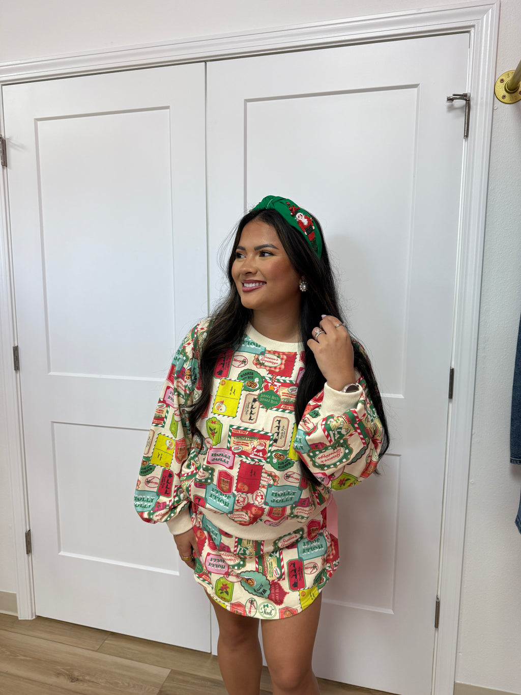 Christmas tag skort set
