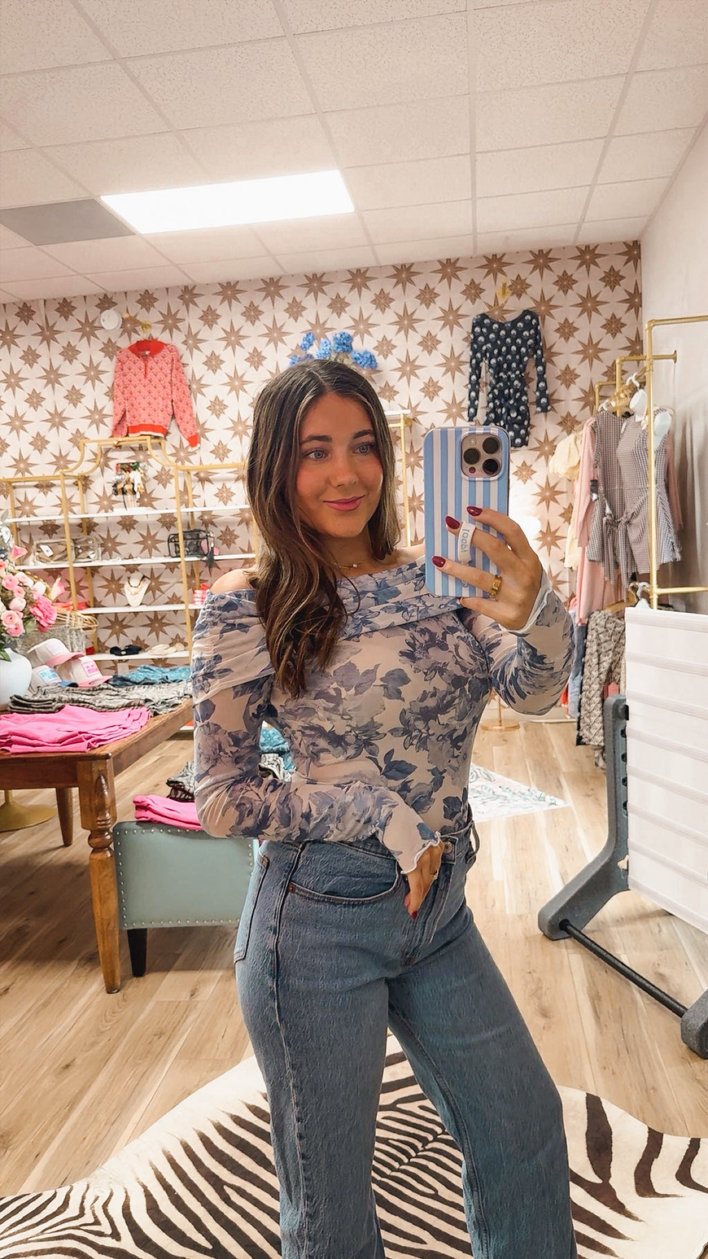 Floral Mesh Top