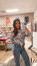 Floral Mesh Top