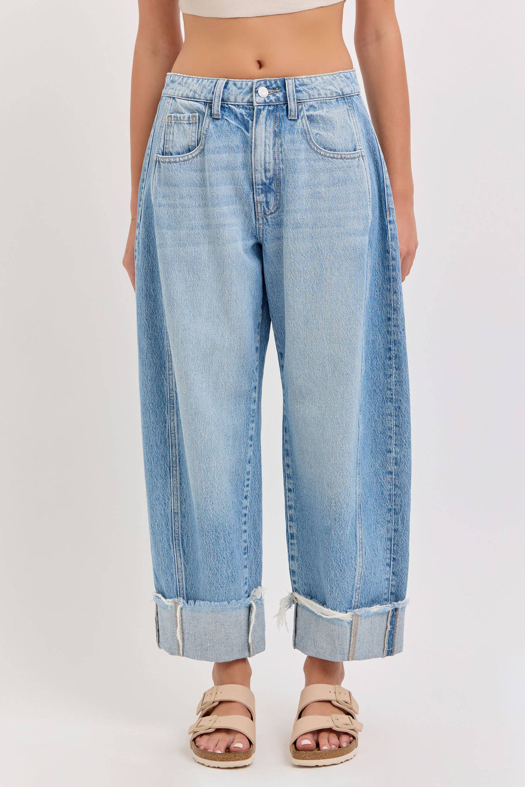 Light Wash Barrel Jeans
