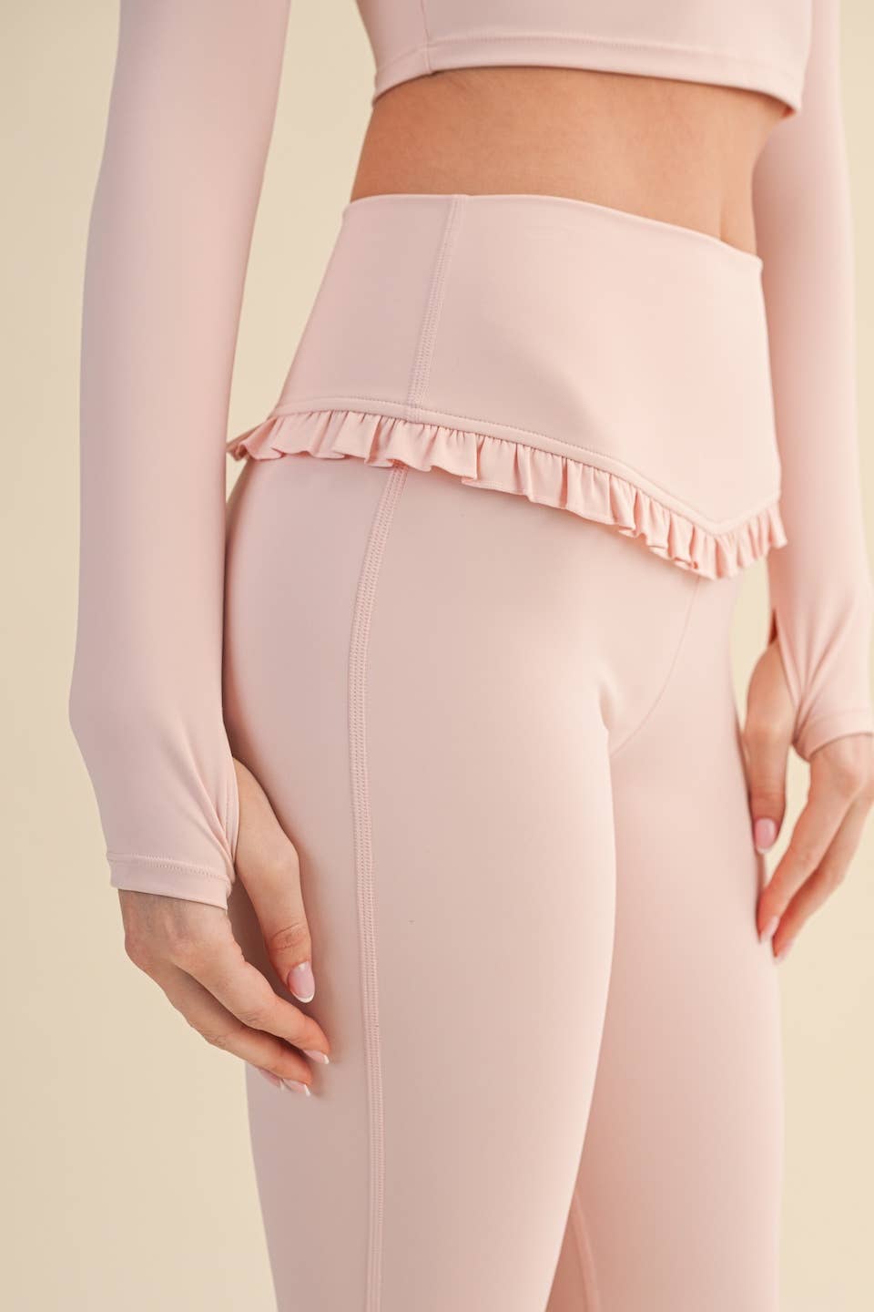 Pink Ruffle Yoga Pants
