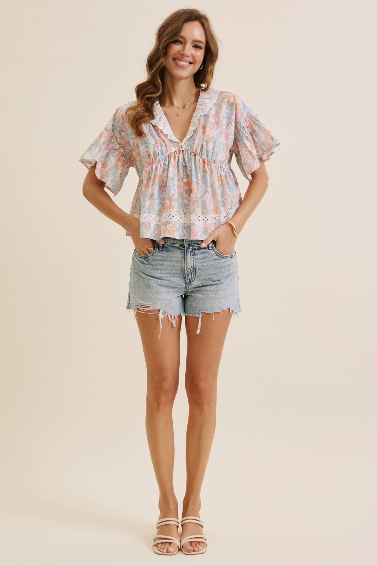 Pastel floral blouse