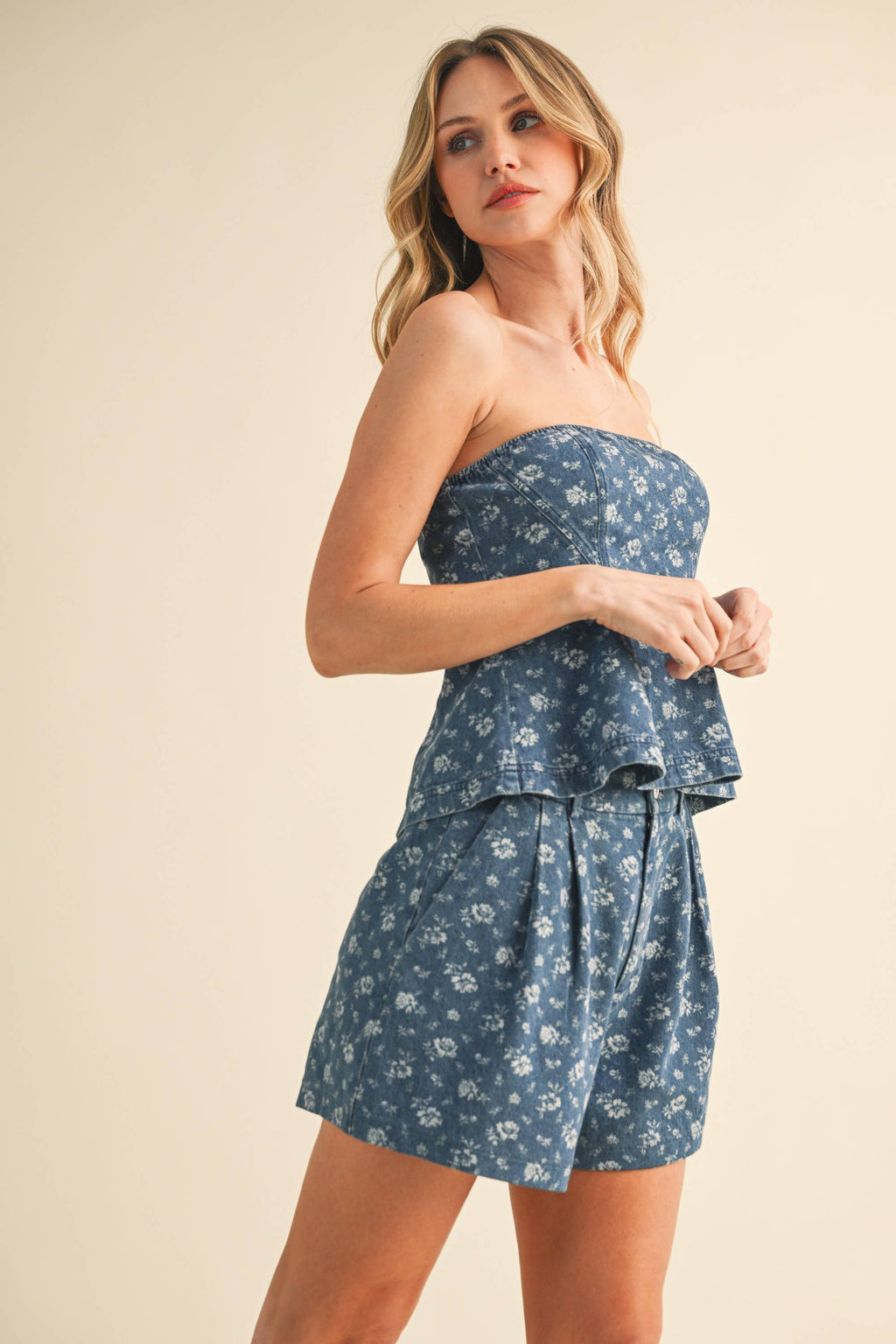 Floral Denim Top