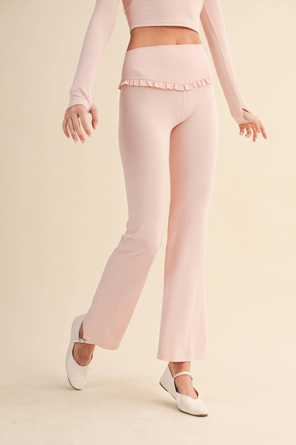 Pink Ruffle Yoga Pants
