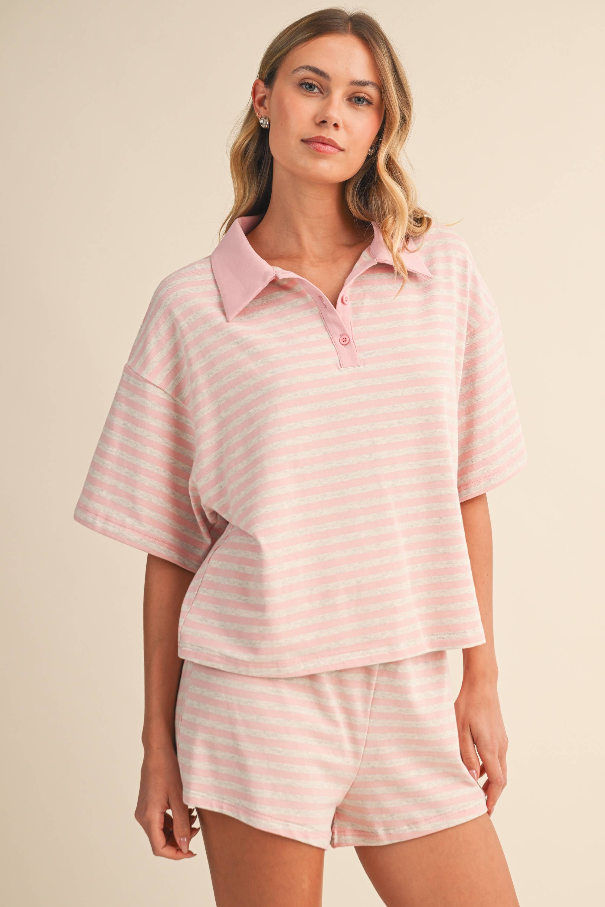 Striped shorts set