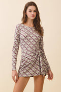 Brown Flower Athletic Romper