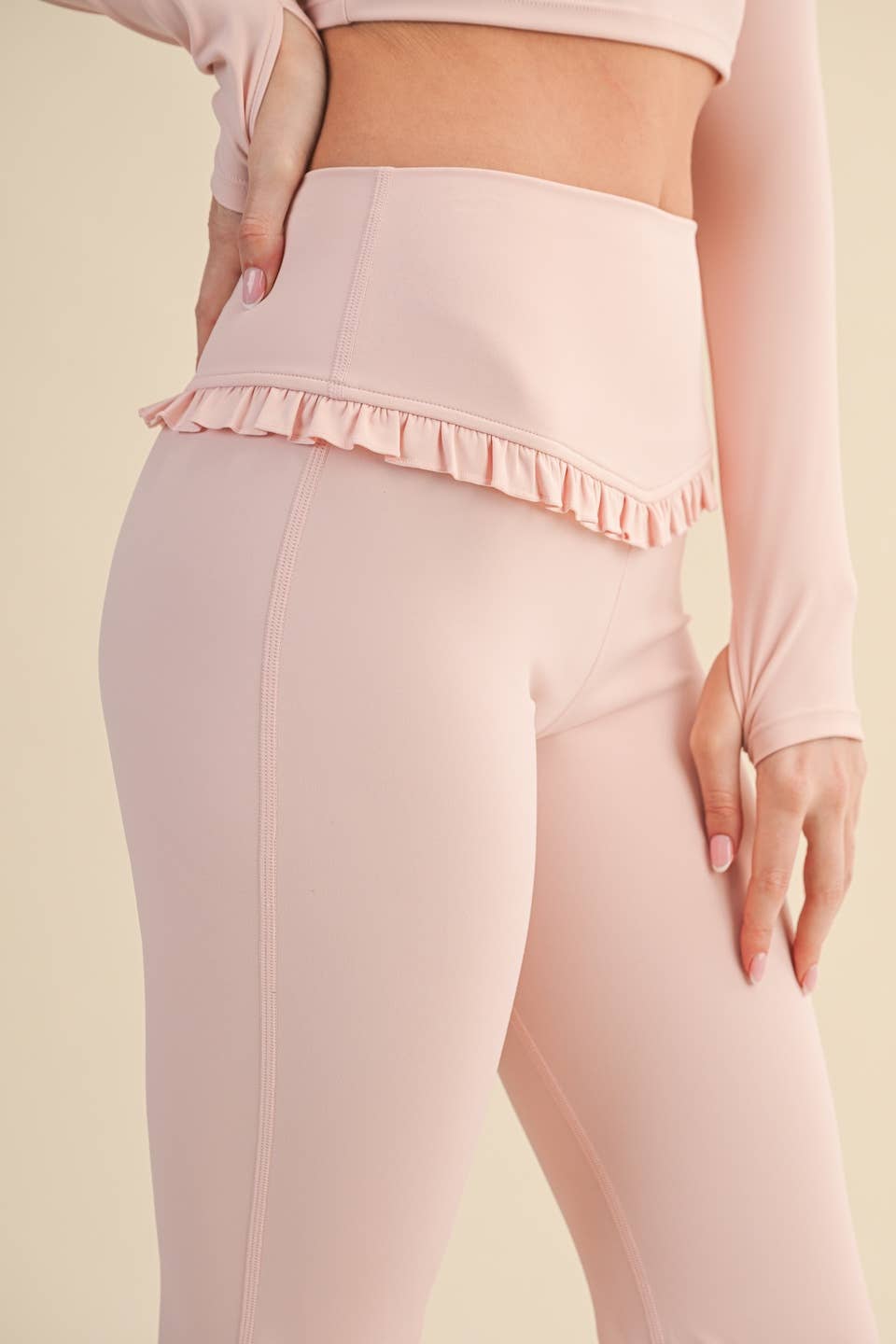Pink Ruffle Yoga Pants