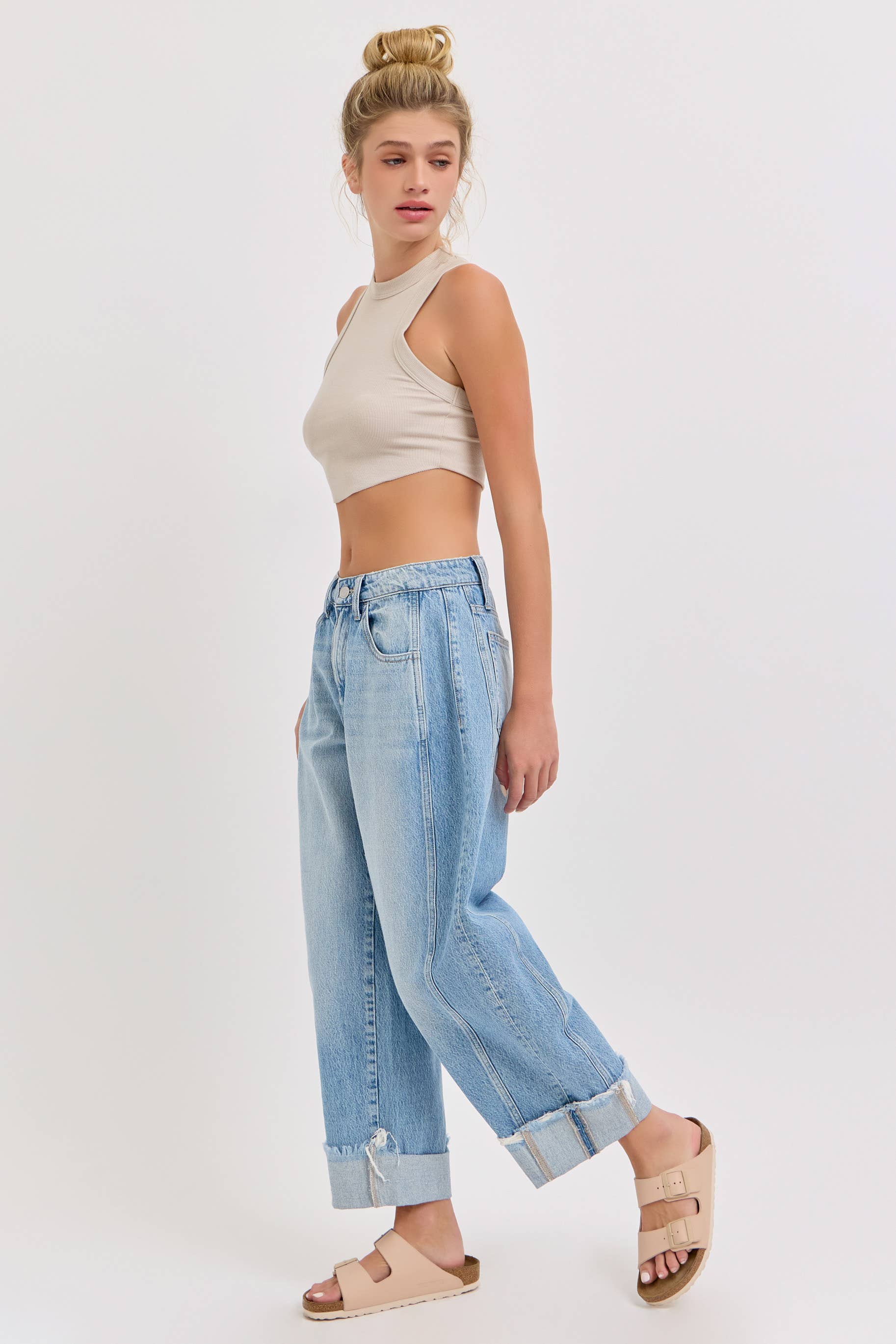 Light Wash Barrel Jeans