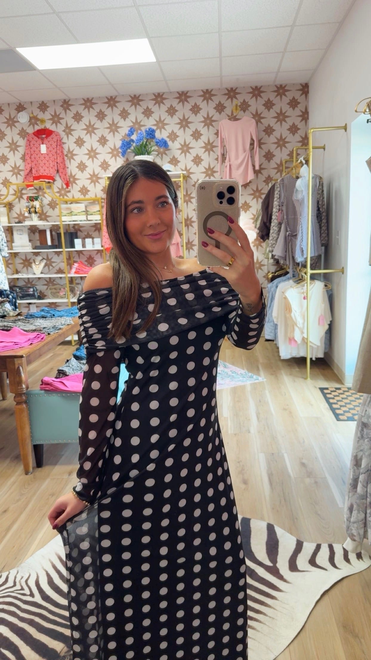 Black Polka Dot Maxi Dress