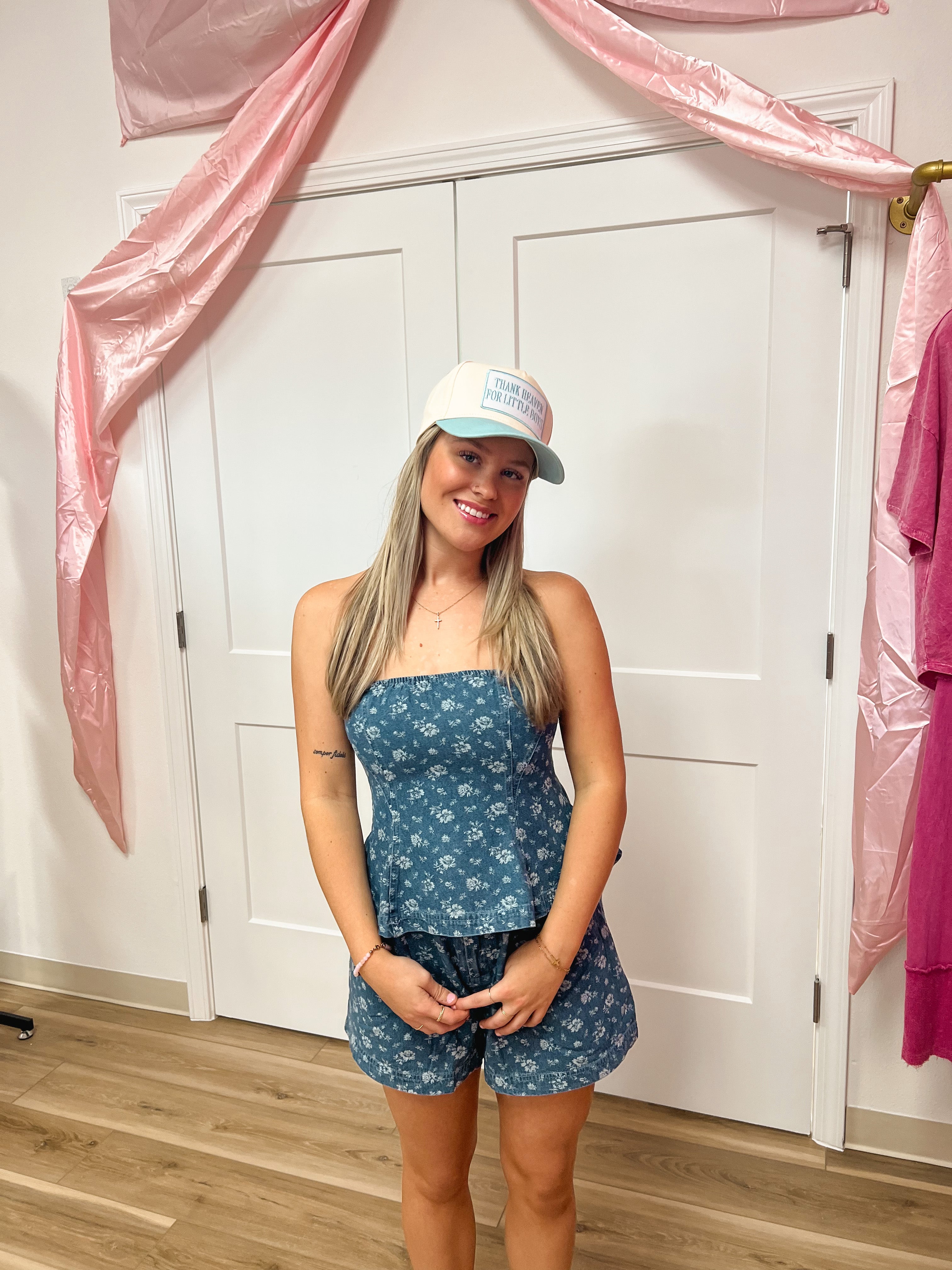 Floral Denim Shorts