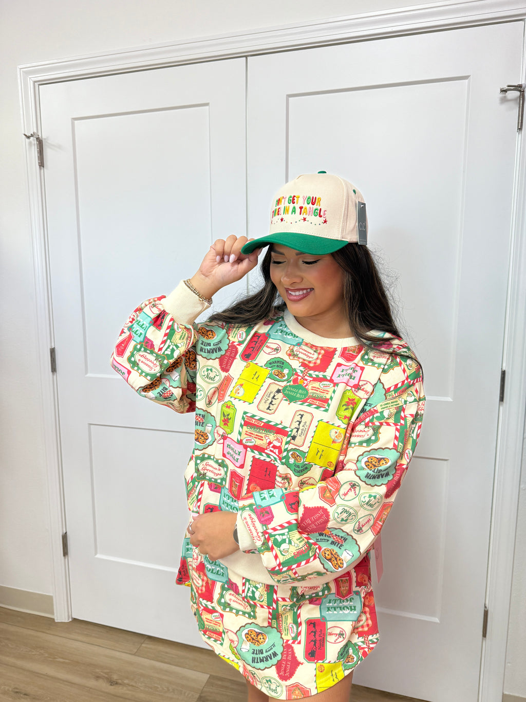 Christmas tag skort set