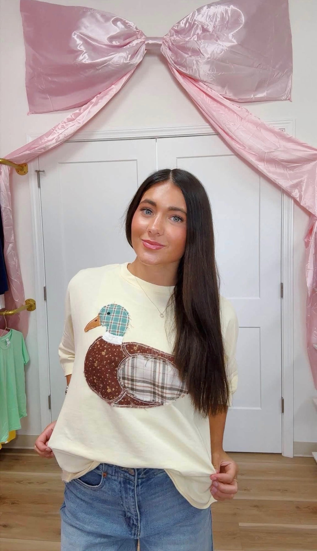 Patchwork duck tee