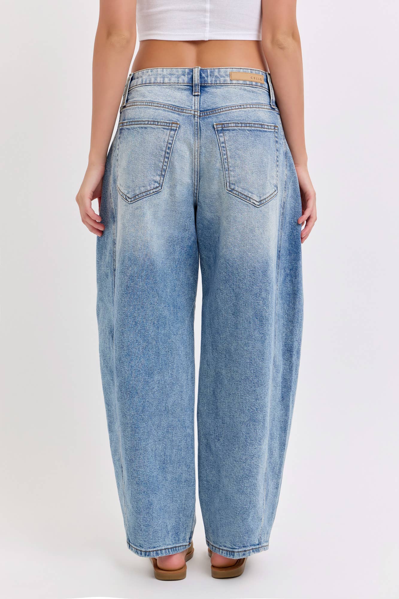 Dark Wash Barrel Jeans