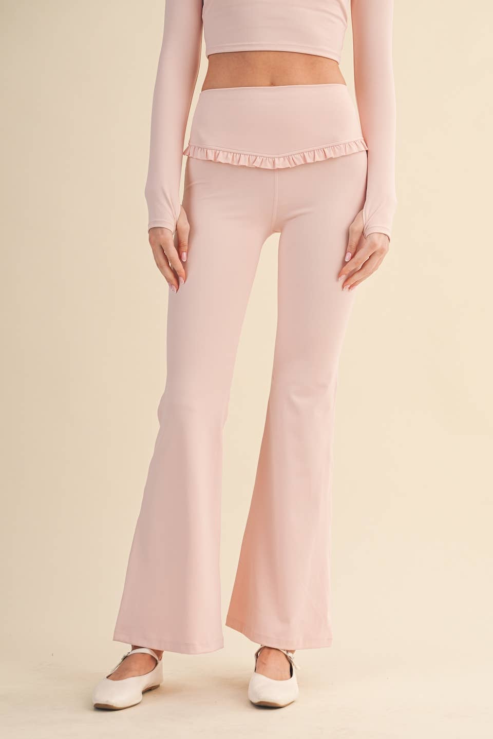 Pink Ruffle Yoga Pants