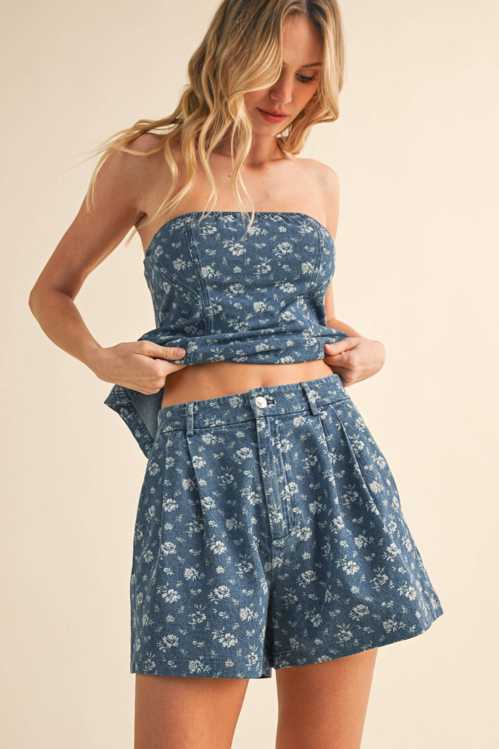 Floral Denim Top