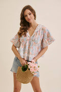 Pastel floral blouse